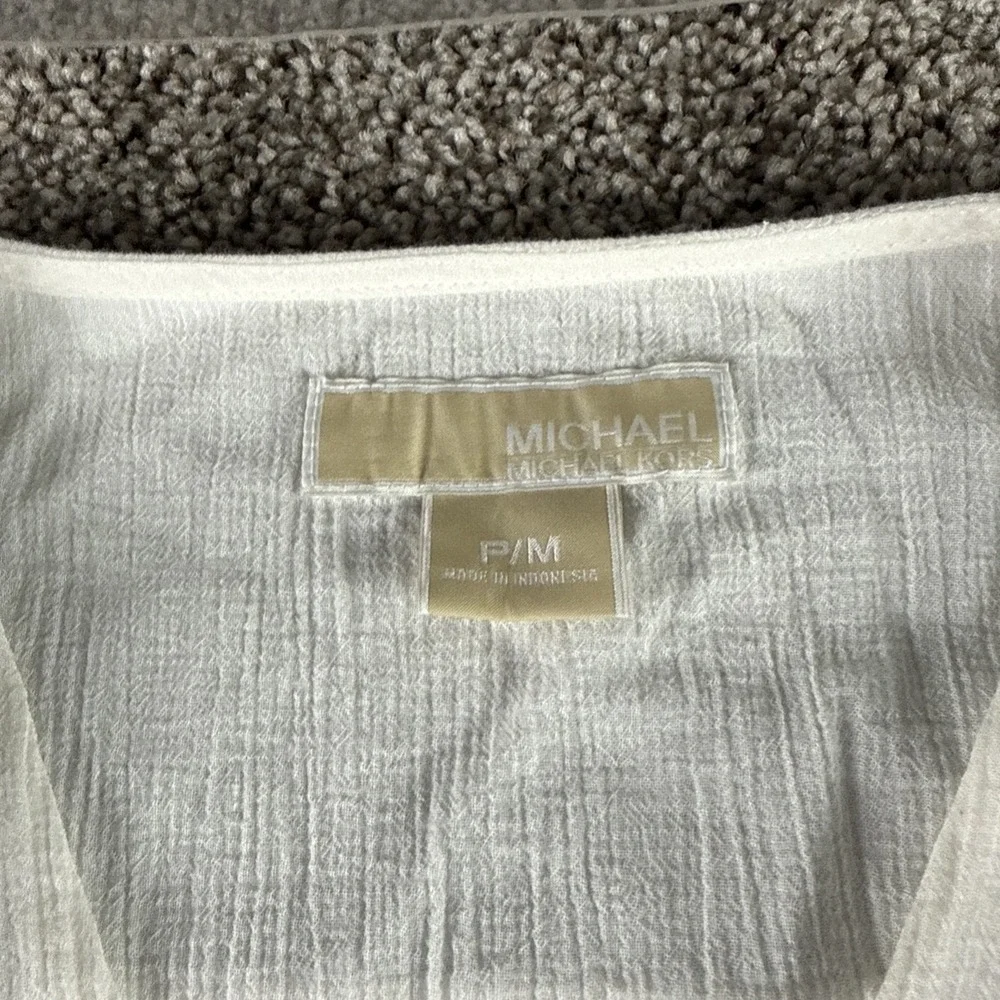 Michael‎ Kors White Women's V Neck Blouse Size  P/M
